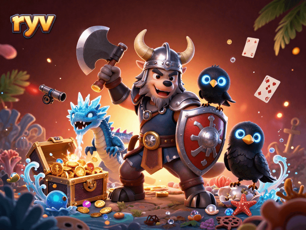 Win big with ryv at the vibrant underwater casino environment filled with treasure and excitement.
