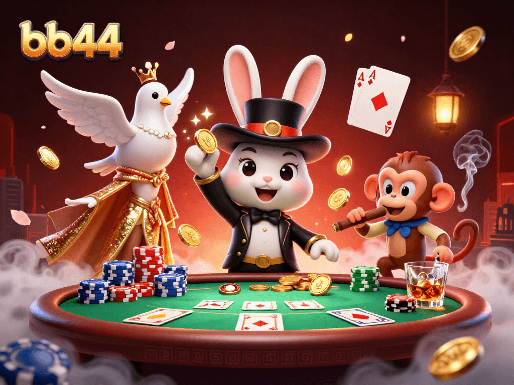 Engage with bb44's thrilling casino experience featuring a magician and lively gameplay.