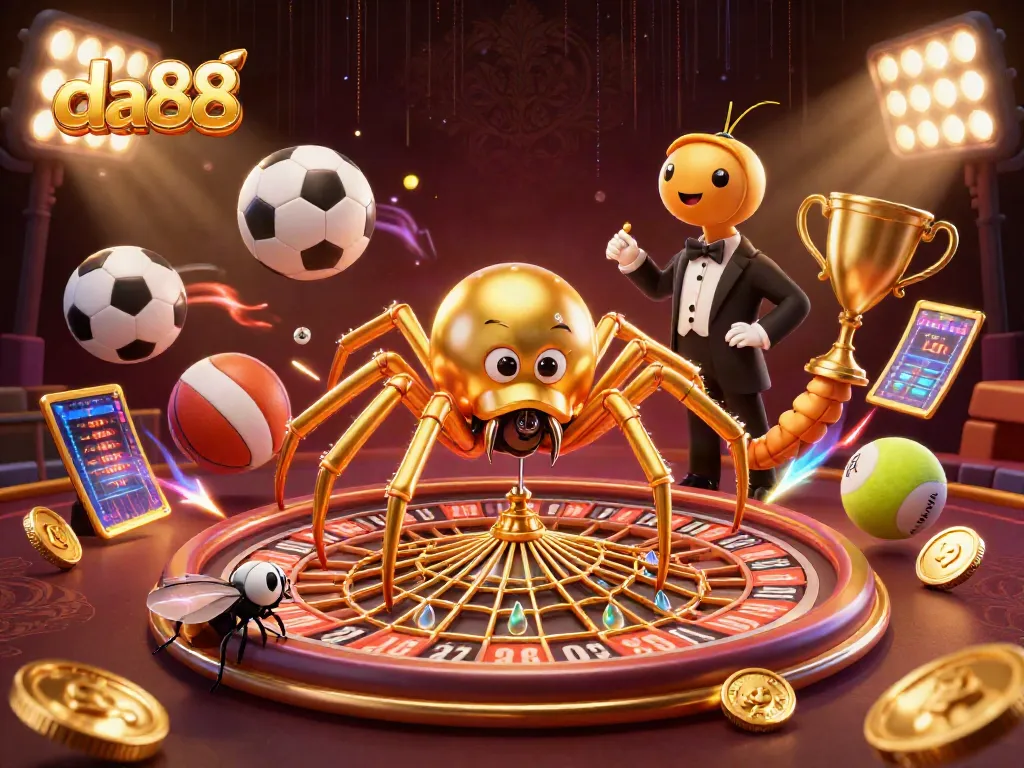 Place bets with da88 at the exhilarating online casino featuring golden spider and thrilling sports elements.