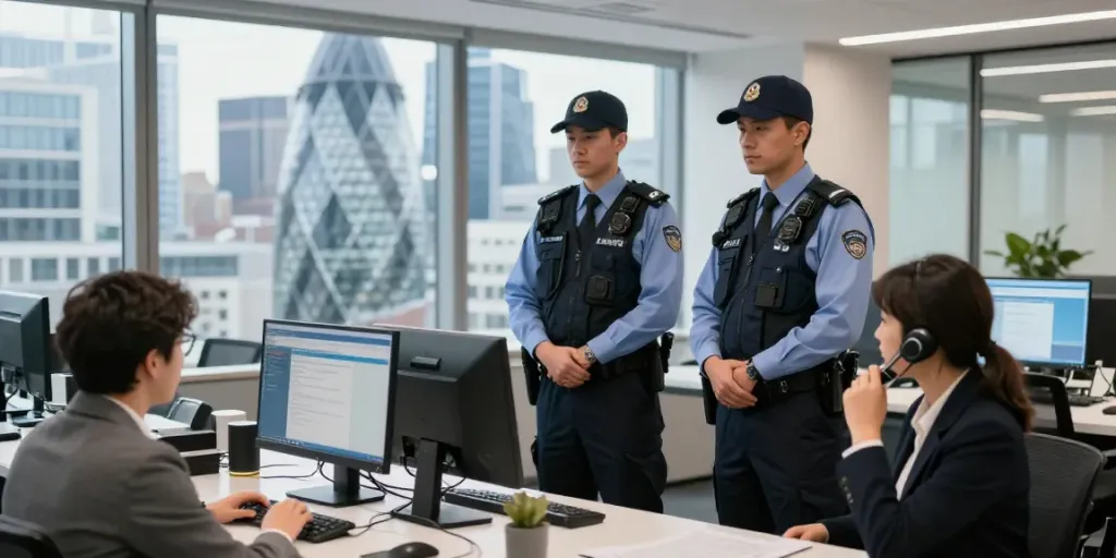 Security guard providing trusted local services in London, ensuring safety.