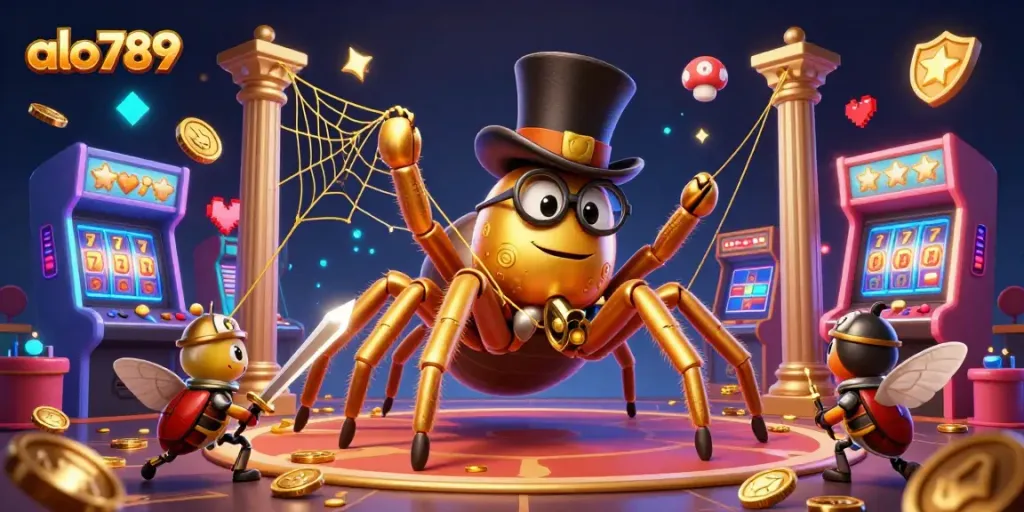 Alo789 invites players into an enchanting casino adventure with vibrant characters and gaming elements.