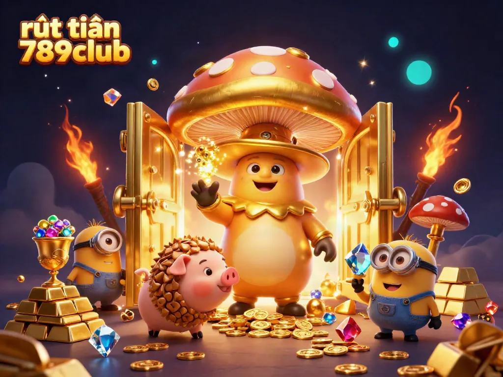 Players enjoy rút tiền 789club with gold treasures and magical adventure, showcasing casino excitement.