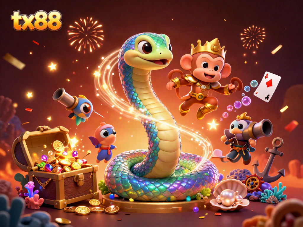 Spin and win with tx88 in a vibrant scene of fun and fortune.