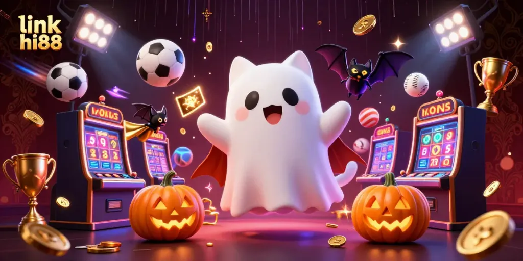 Engage with the vibrant action of link hi88 in this immersive haunted casino scene.