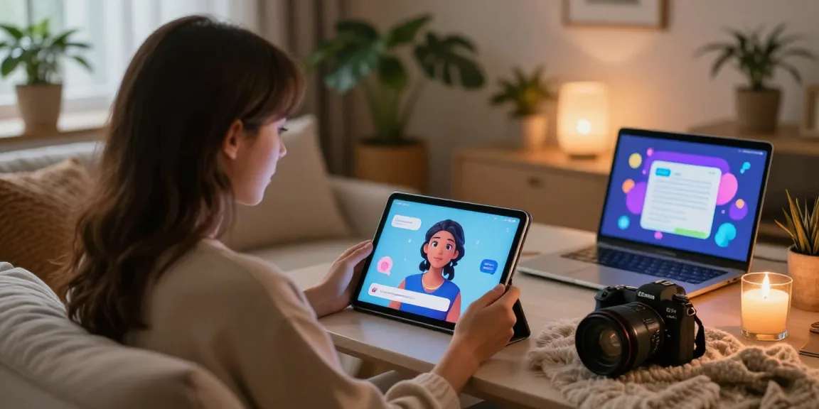 Engaging interaction on an AI NSFW platform in a cozy setting.
