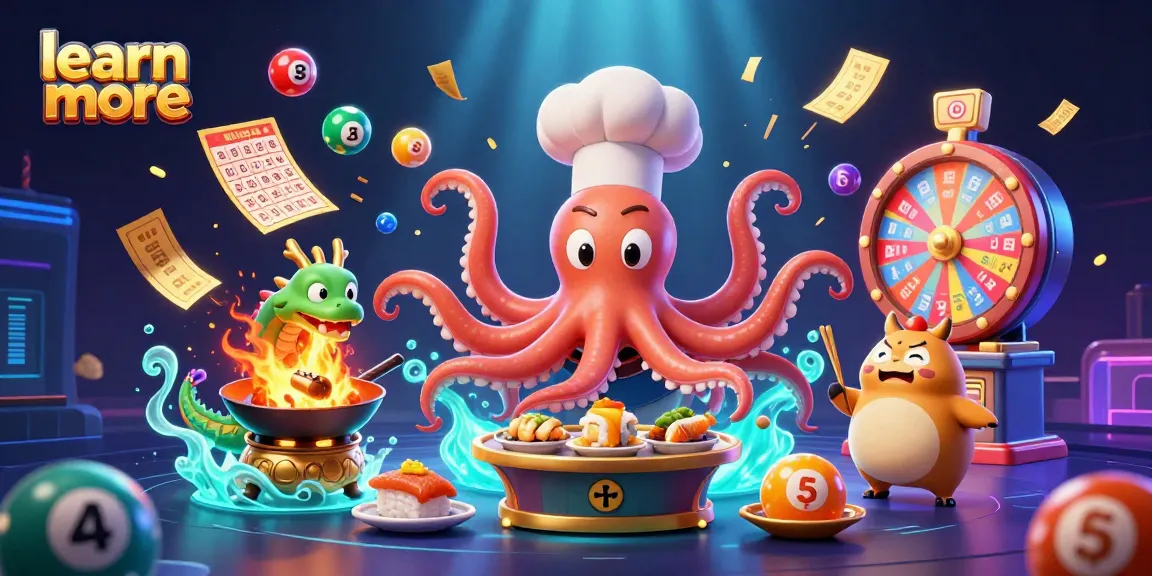 Experience thrilling slots at learn more with a vibrant octopus chef and dragon as casino characters.