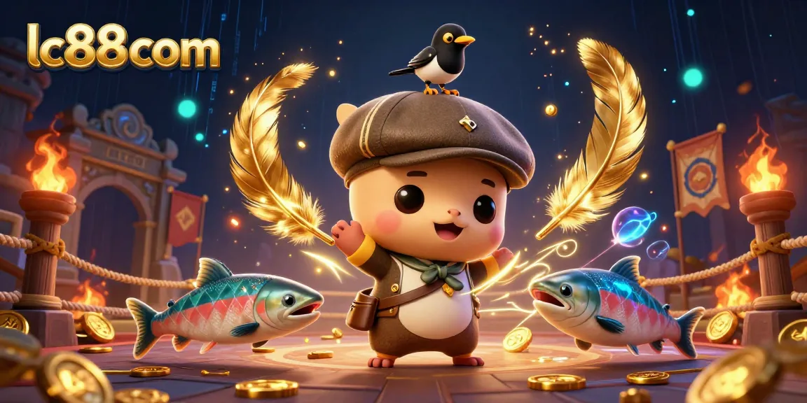 Engage with exciting games at lc88 com, featuring vibrant 3D cartoon characters amidst gambling elements and rich visuals.