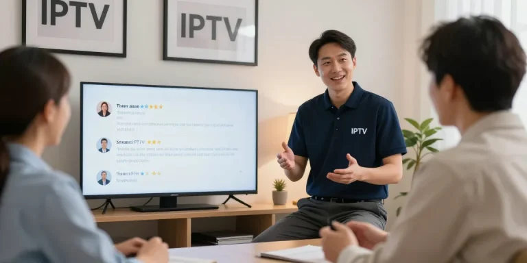 Smart IPTV offerings by a trusted provider in a local business setting.