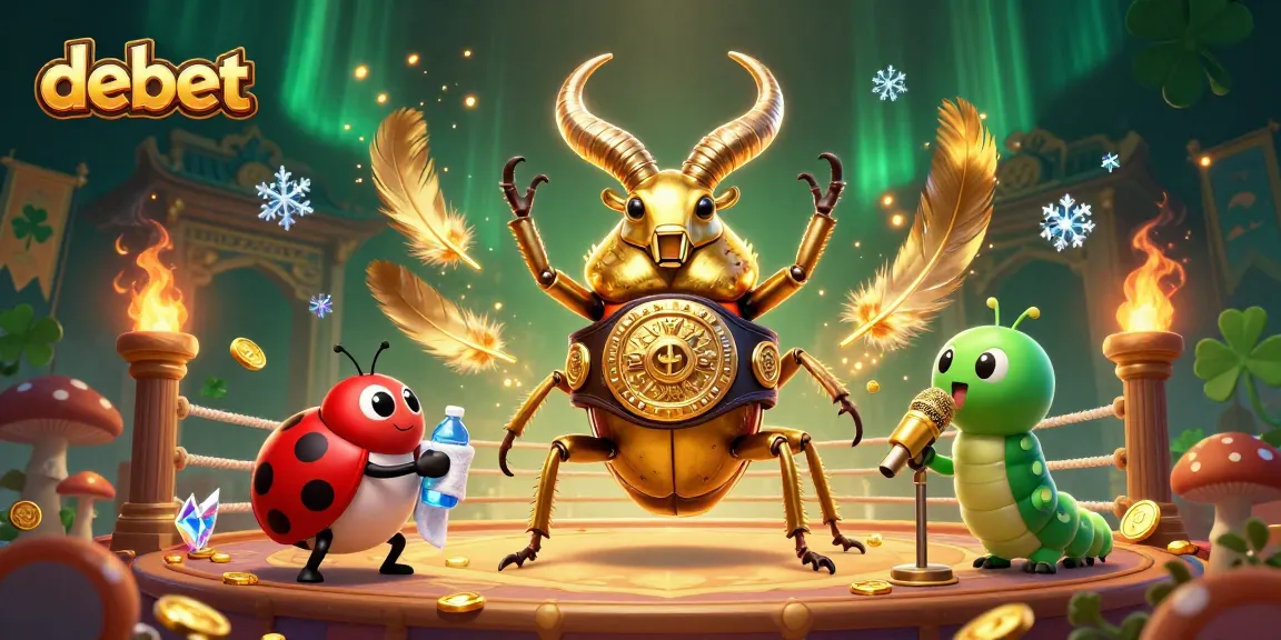 Experience thrilling battles with debet's gaming action as the golden stag beetle claims victory!
