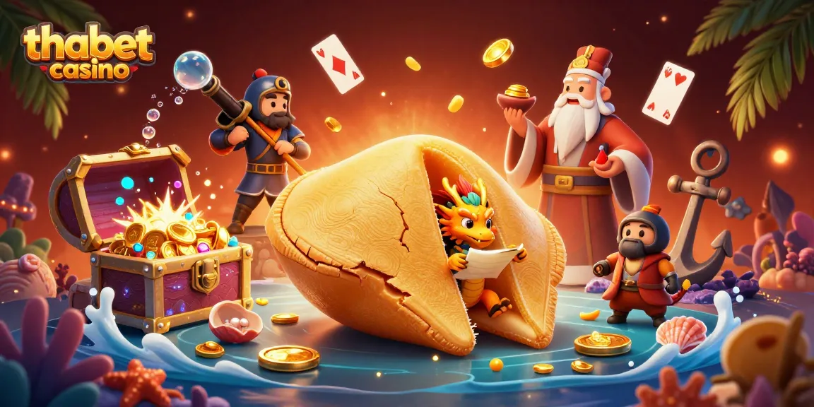 Engage with thabet casino's vibrant scene featuring dynamic characters and abundant treasures throughout the illustration.