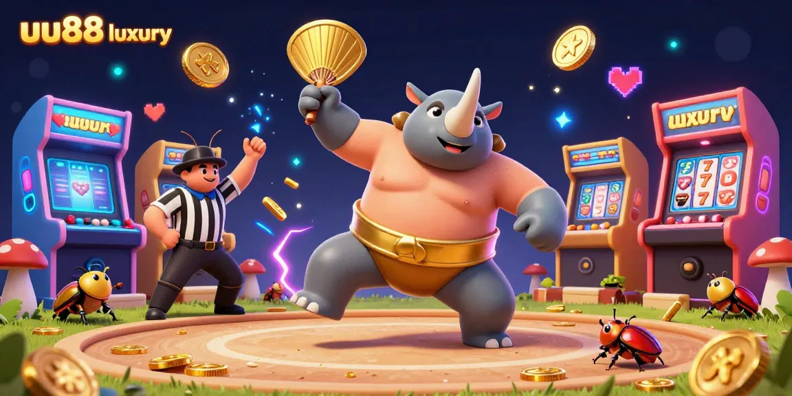 Experience the excitement of uu88 luxury with a vibrant casino scene featuring animated beetles and thrilling game elements.