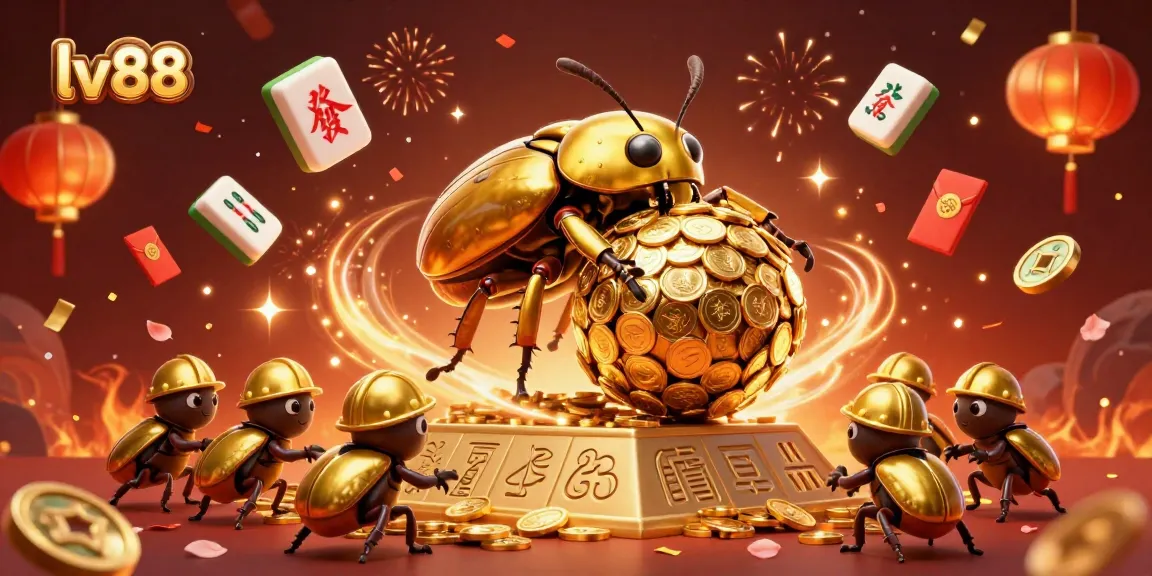 Experience winning at lv88 with golden coins and vibrant casino-themed elements.