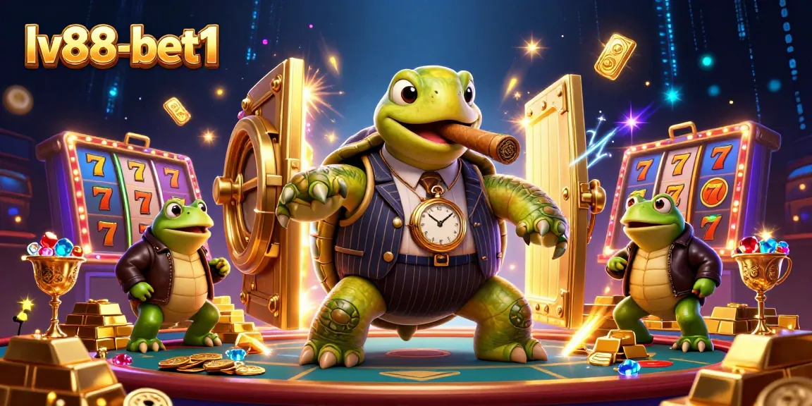Experience excitement at lv88-bet1 with a dazzling 3D casino scene showcasing thrilling slot elements.