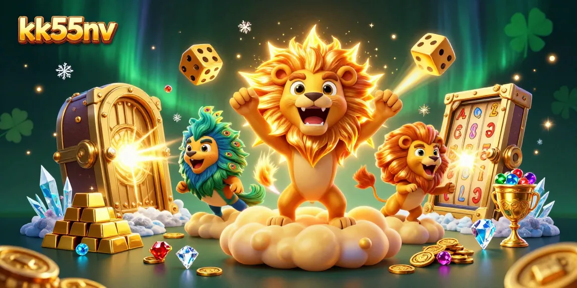 Engage with kk55nv's vibrant casino games under dazzling cosmic elements and treasure