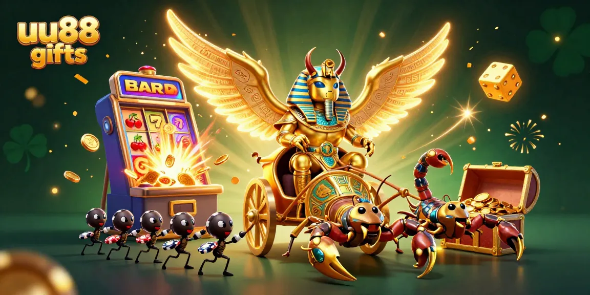 Experience excitement at uu88 gifts with a vibrant 3D casino scene featuring unique creatures and huge jackpots.