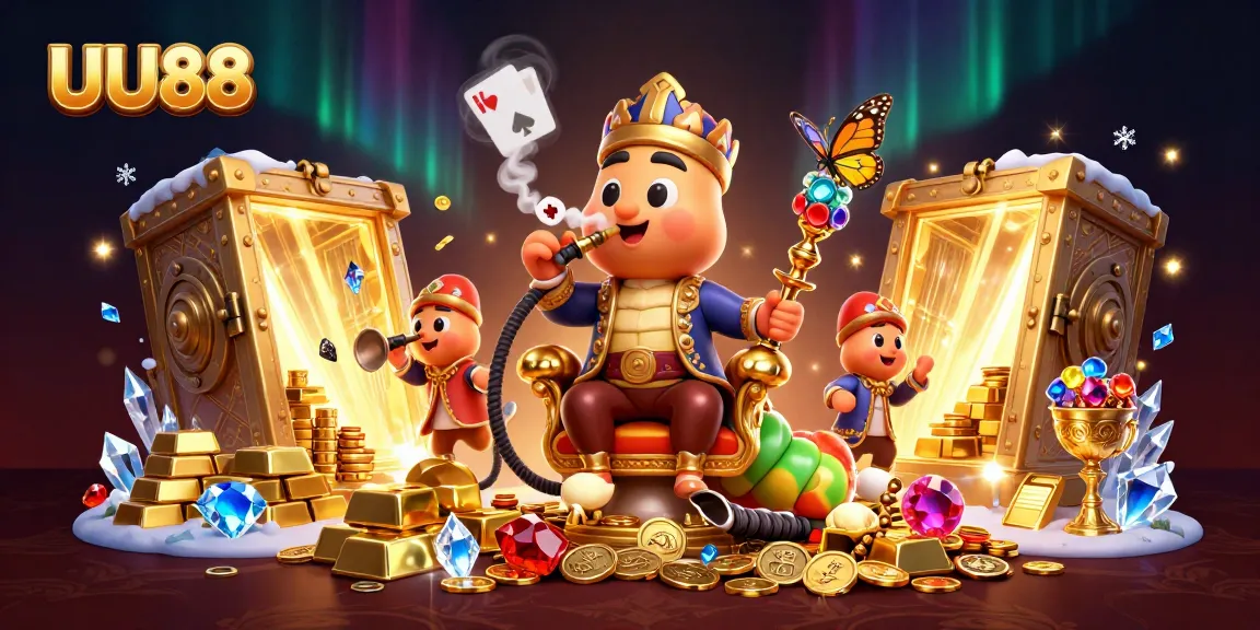 UU88 captivates players with a stunning 3D illustration of a hookah-master and treasures.