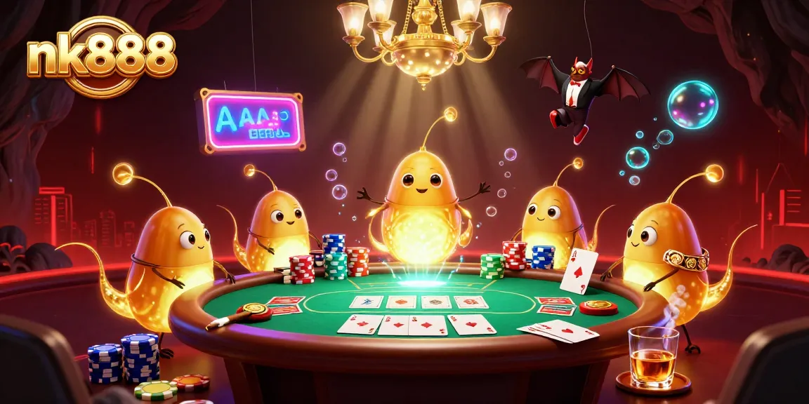 Experience the vibrant glow of nk888 casino as glowworms light up the game tables and poker action.