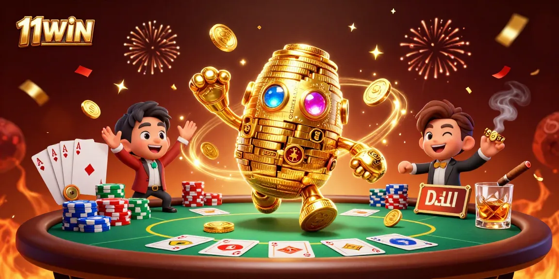 Engage in thrilling gameplay with 11WIN's vibrant casino scene featuring dynamic poker elements.
