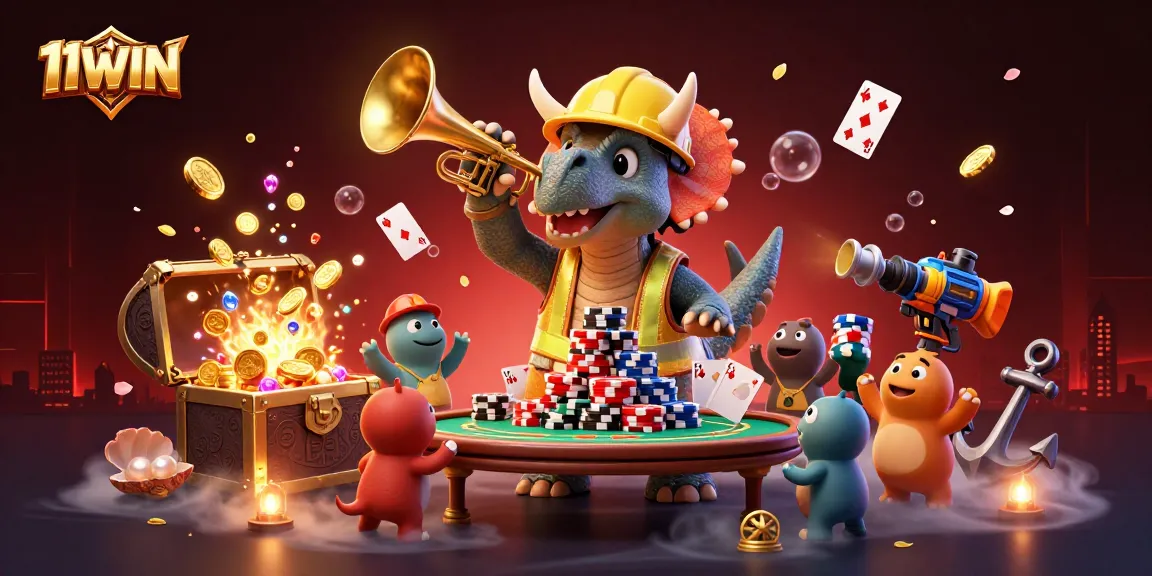 Experience the excitement of 11WIN with a vibrant celebration of gambling elements!