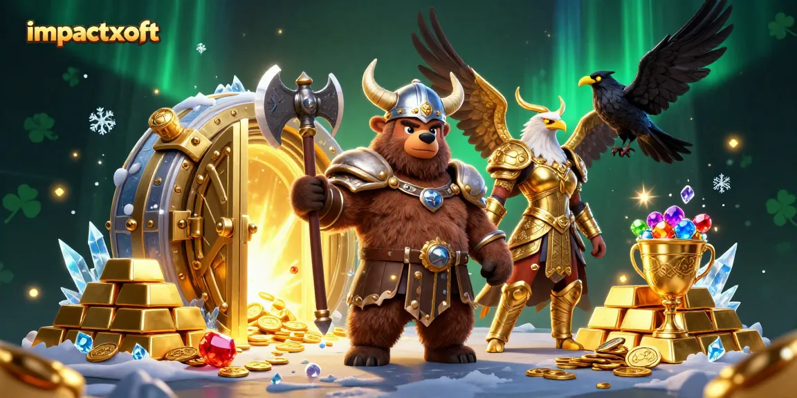Engage with impactxoft in this vibrant 3D casino scene featuring rich treasures and dynamic characters.